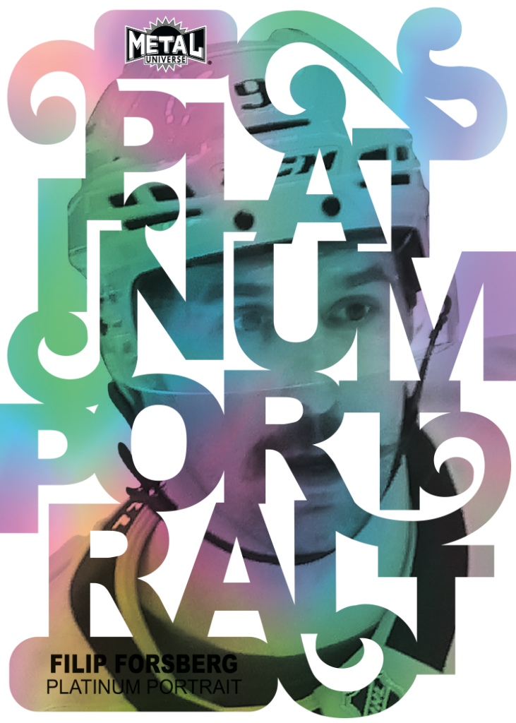 Platinum Portraits Card featuring Filip Forsberg in 2025-26 Skybox Metal Universe Hockey