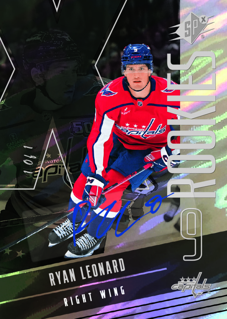 Base Set Rookies Black Autograph Card featuring Ryan Leonard in 2025-26 SPx Hockey