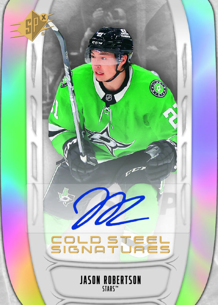Cold Steel Signatures Card featuring Jason Robertson in 2025-26 SPx Hockey