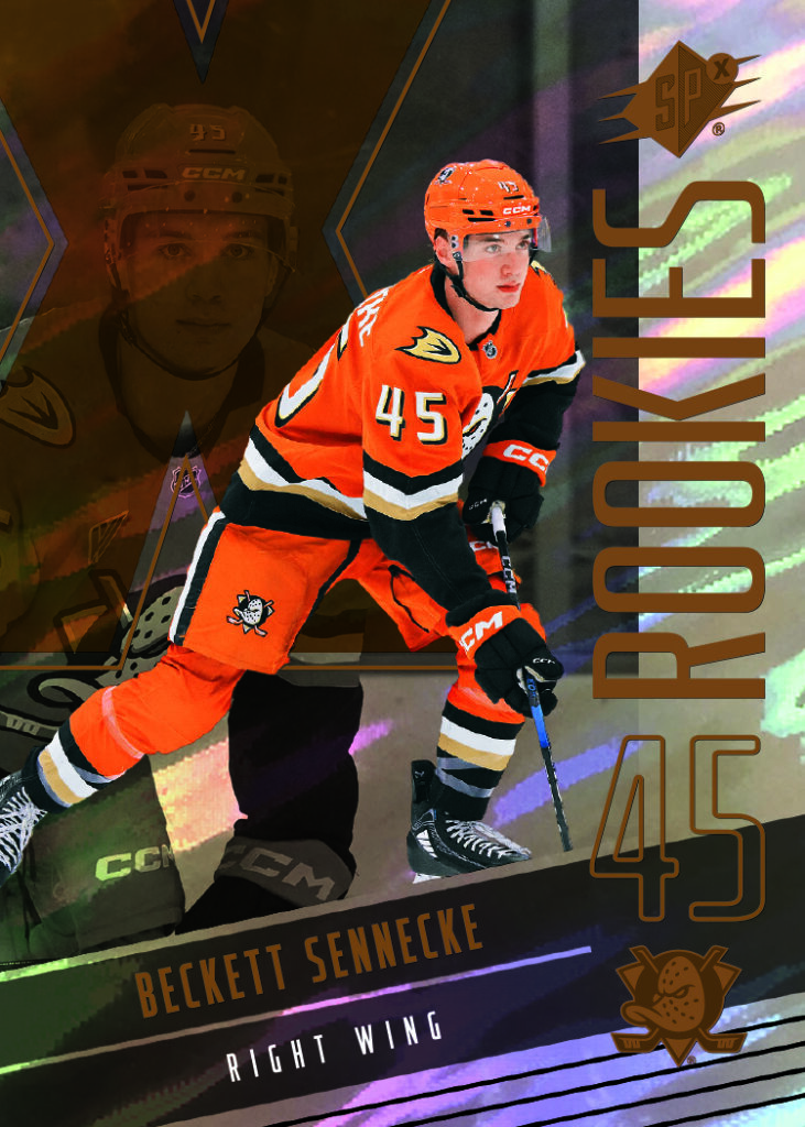 Base Set Rookies Card featuring Beckett Sennecke in 2025-26 SPx Hockey