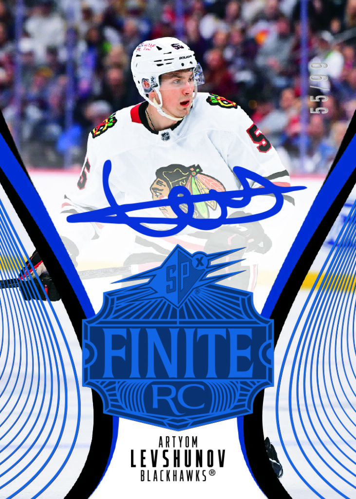Finite Rookies Autograph Card featuring Artyom Levshunov in 2025-26 SPx Hockey