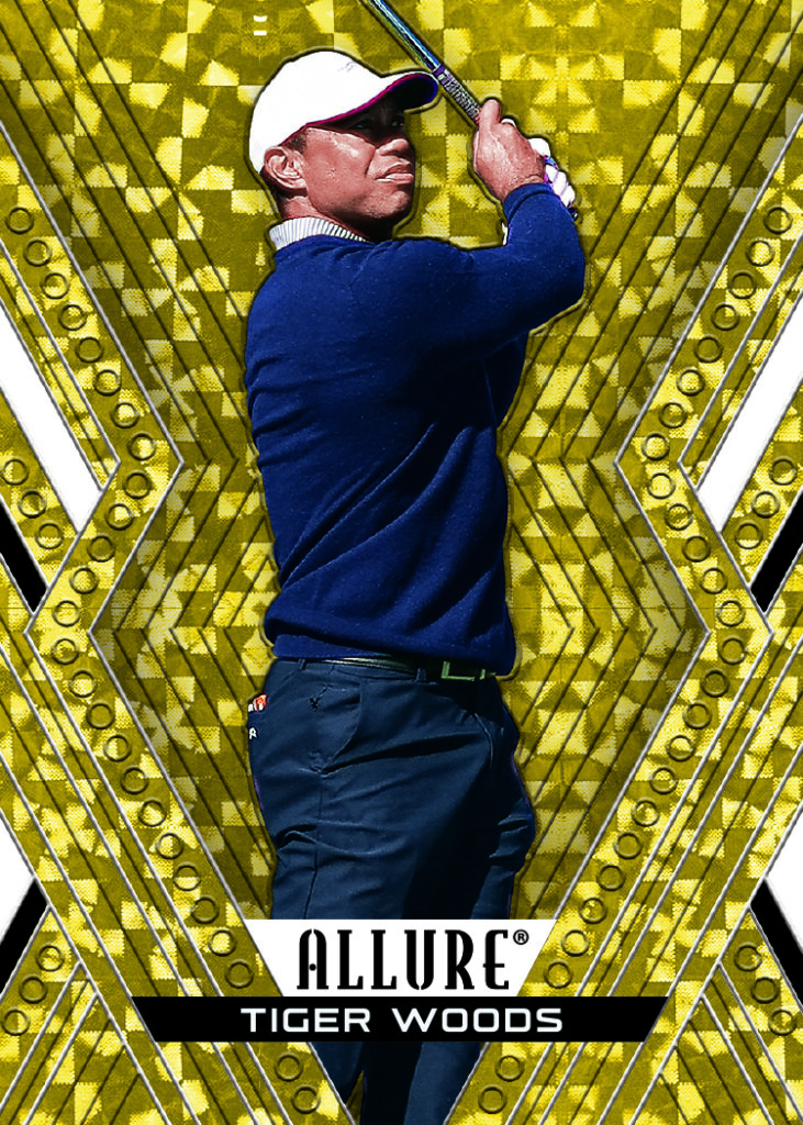 Base Set Golden Treasures Card featuring Tiger Woods in 2026 Allure Golf