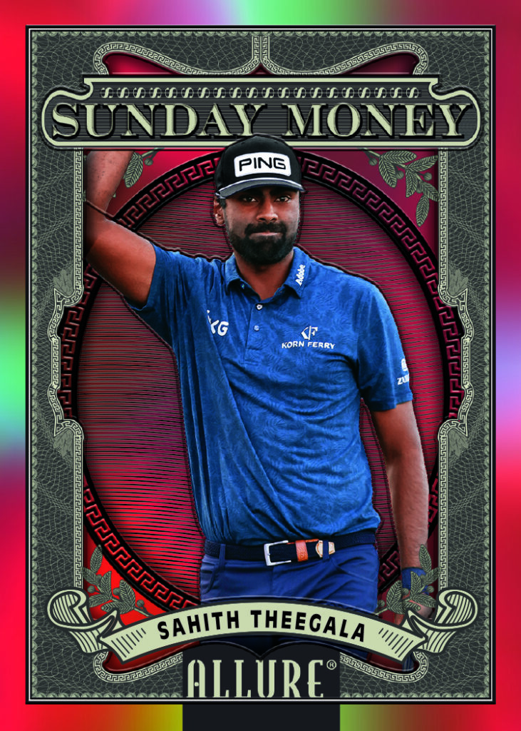 Sunday Money Card featuring Sahith Theegala in 2026 Allure Golf