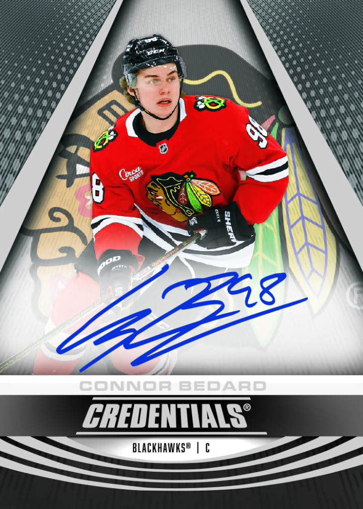 Base Set Autograph Card featuring Connor Bedard in 2025-26 Credentials Hockey