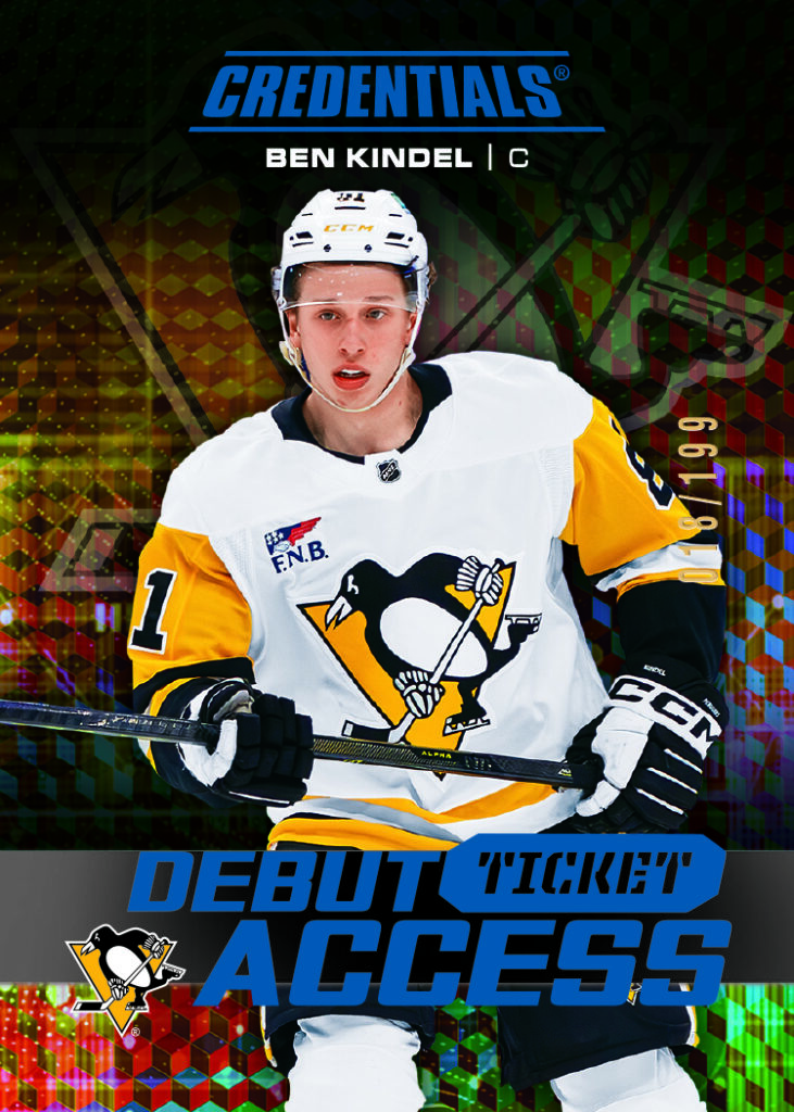 Debut Ticket Access Blue Card featuring Ben Kindel in 2025-26 Credentials Hockey