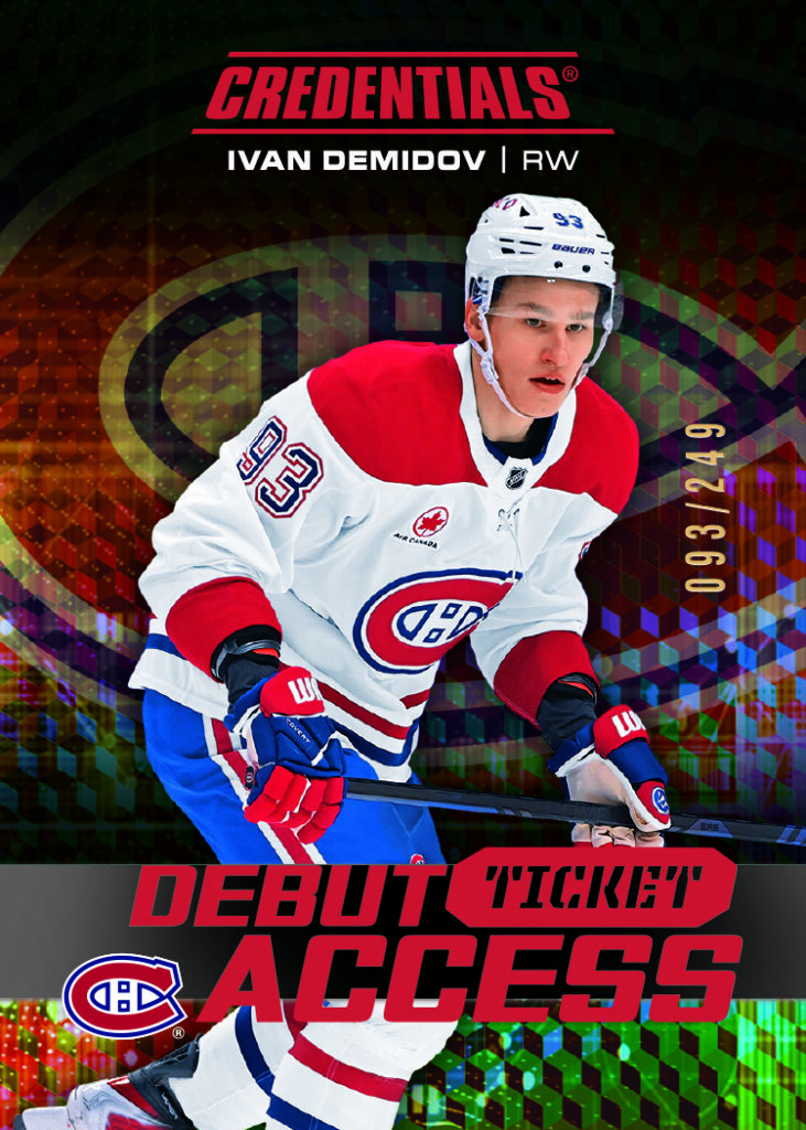 Debut Ticket Access Red Card featuring Ivan Demidov in 2025-26 Credentials Hockey