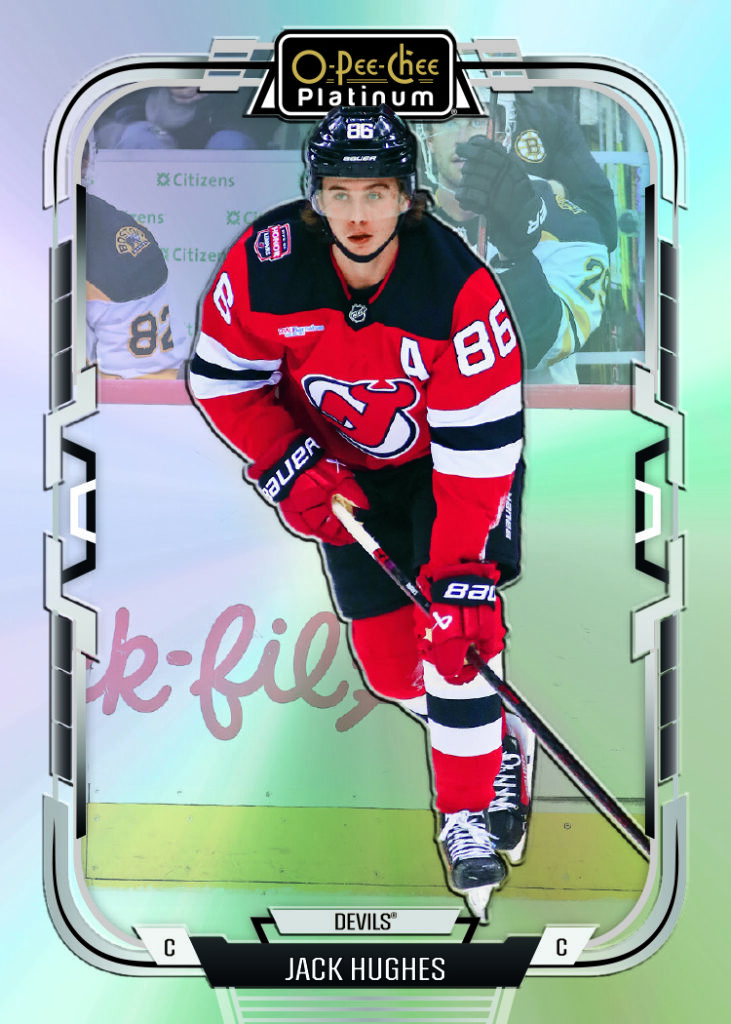 Base Set Card featuring Jack Hughes in 2025-26 O-Pee-Chee Platinum