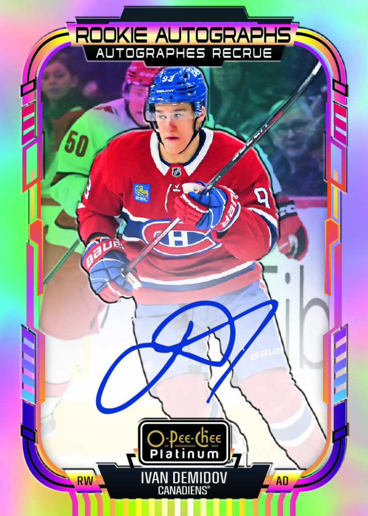 Rookie Autographs Sunset Card featuring Ivan Demidov in 2025-26 O-Pee-Chee Platinum