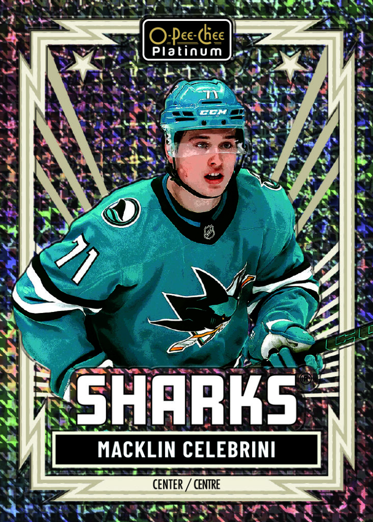 Retro Houndstooth Card featuring Macklin Celebrini in 2025-26 O-Pee-Chee Platinum