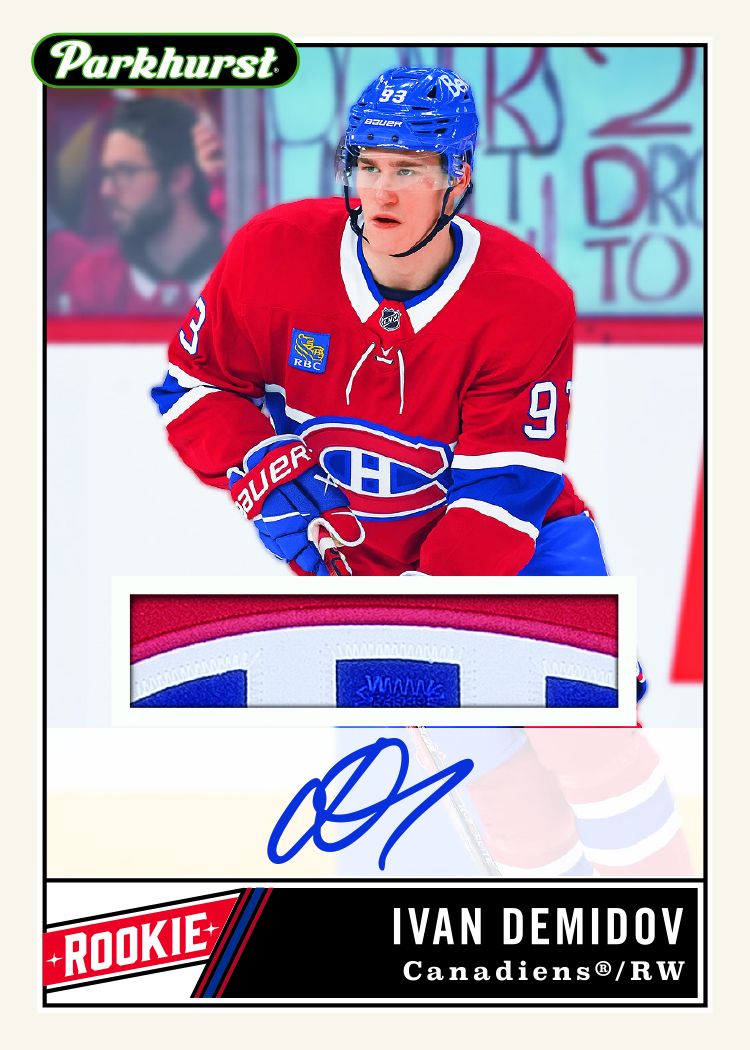 Auto Patch Rookie Card featuring Ivan Demidov in 2025-26 Parkhurst Hockey