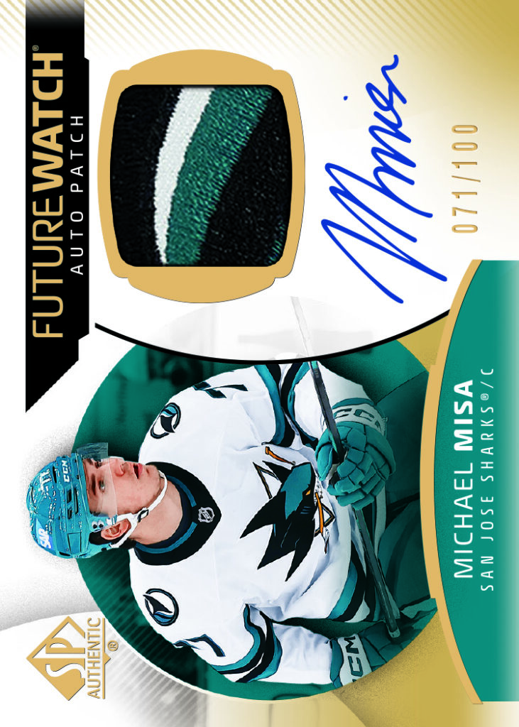 Future Watch Auto Patch Card featuring Michael Misa in 2025-26 SP Authentic Hockey