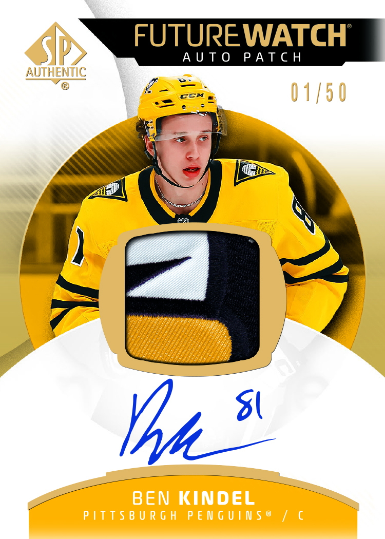 Future Watch Auto Patch Card featuring Ben Kindel in 2025-26 SP Authentic Hockey