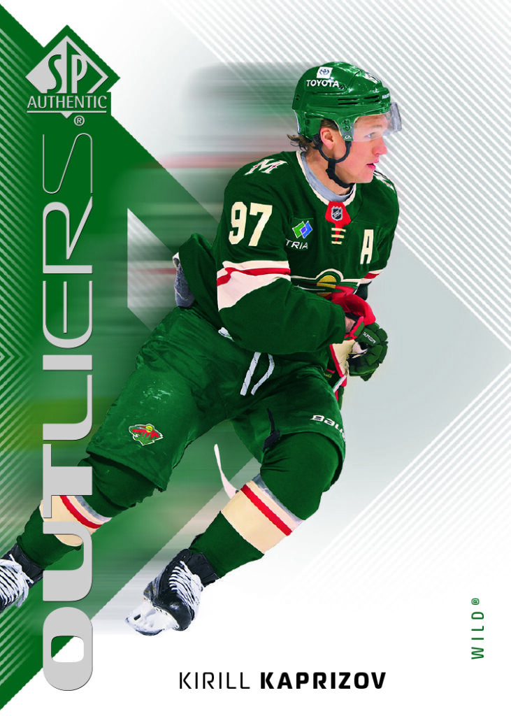 Outliers Green Card featuring Kirill Kaprizov in 2025-26 SP Authentic Hockey