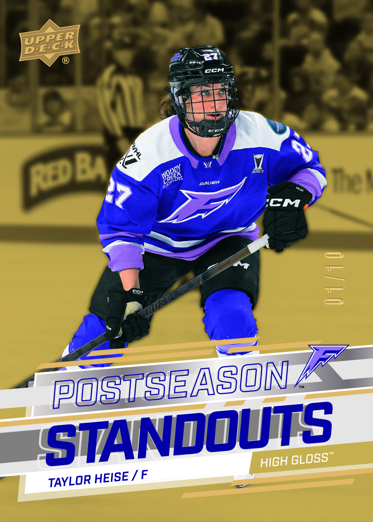 High Gloss Postseason Standouts Card featuring Taylor Heise in 2026 UD PWHL Hockey