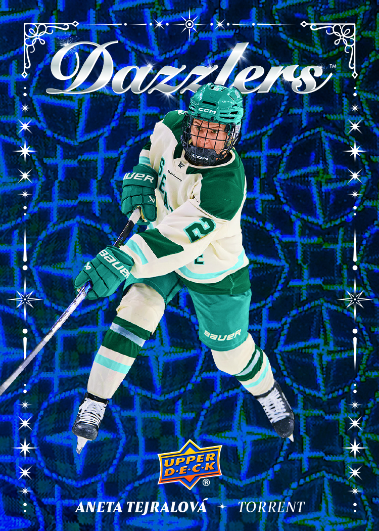 Dazzlers Blue Card featuring Aneta Tejralova in 2026 UD PWHL Hockey