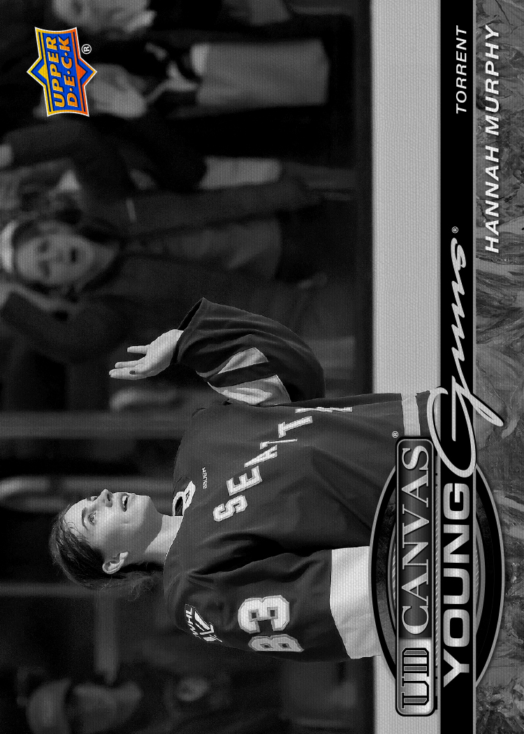 UD Canvas Young Guns B&W Card featuring Hannah Murphy in 2026 UD PWHL Hockey