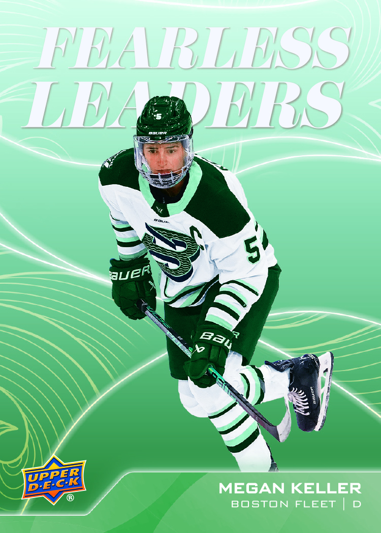 Fearless Leaders Card featuring Megan Keller in 2026 UD PWHL Hockey