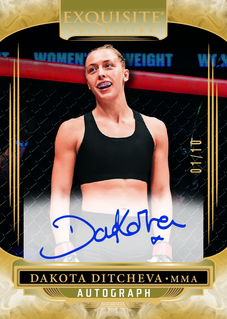 Exquisite Collection Gold Auto Card featuring Dakota Ditcheva in 2026 Goodwin Champions