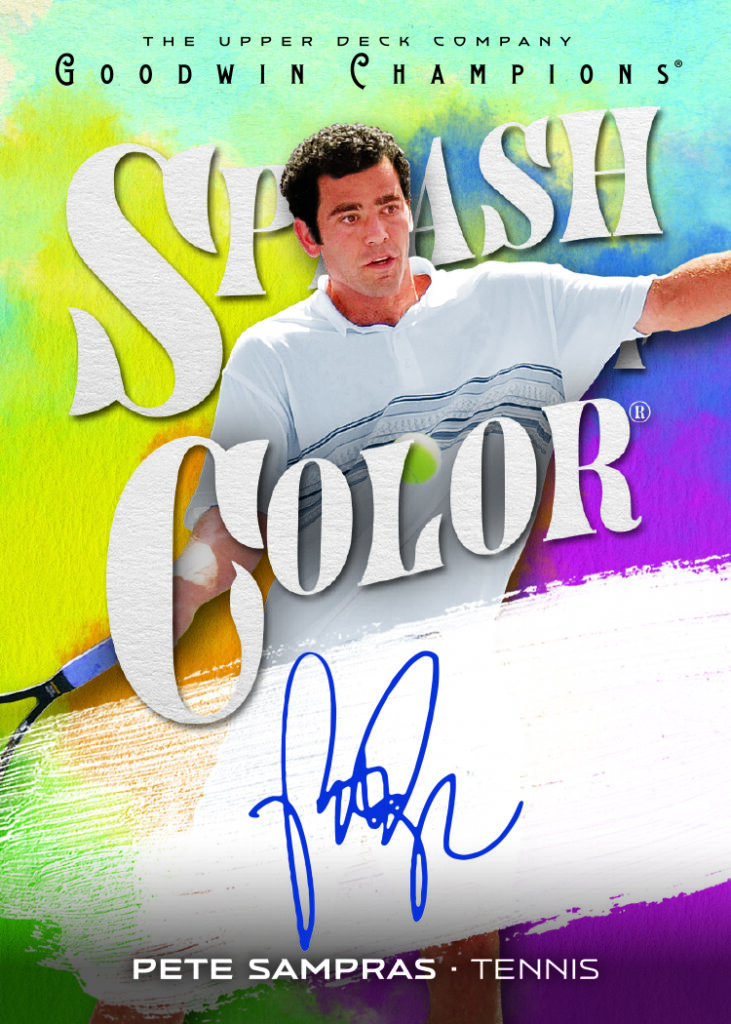 Splash of Color Autograph Card featuring Pete Sampras in 2026 Goodwin Champions