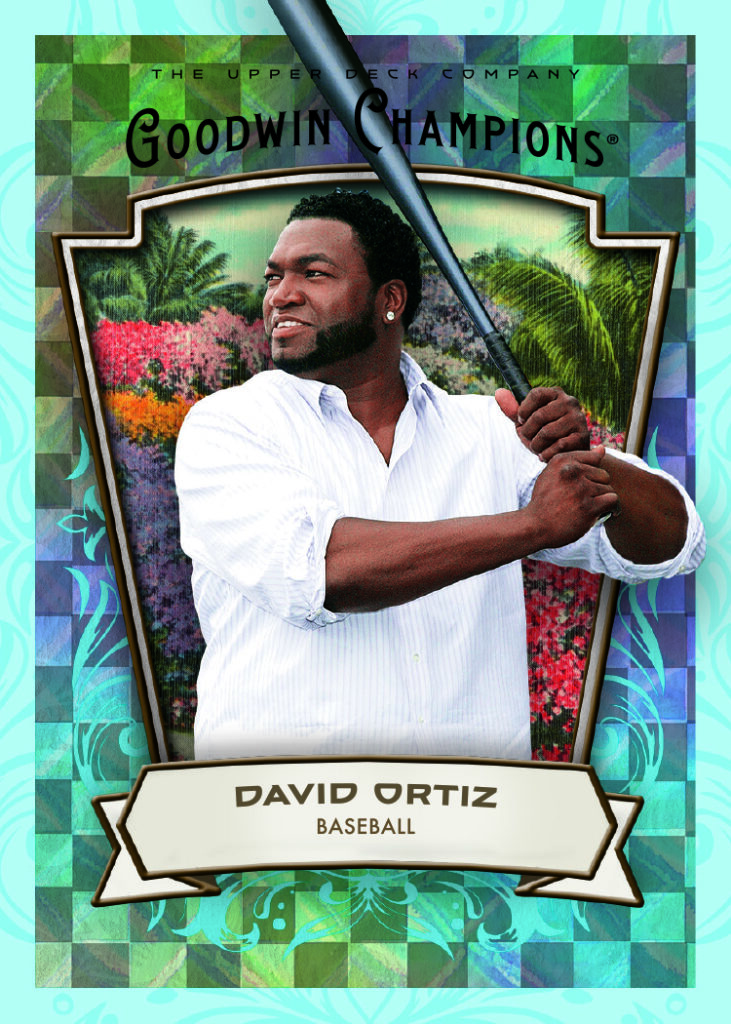 Base Set Blue Checkers Card featuring David Ortiz in 2026 Goodwin Champions