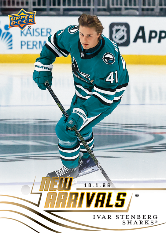 2026-27 NHL New Arrivals Gold Parallel card