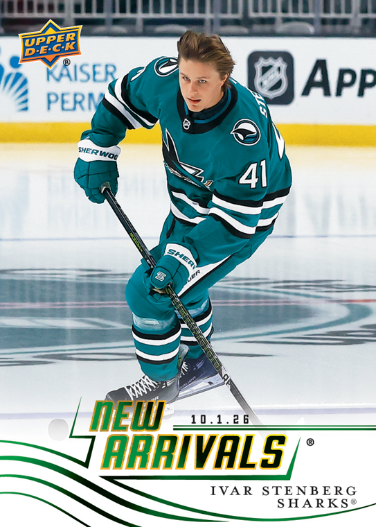2026-27 NHL New Arrivals Green Parallel card