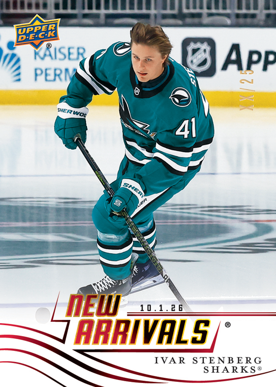 2026-27 NHL New Arrivals Red Parallel card