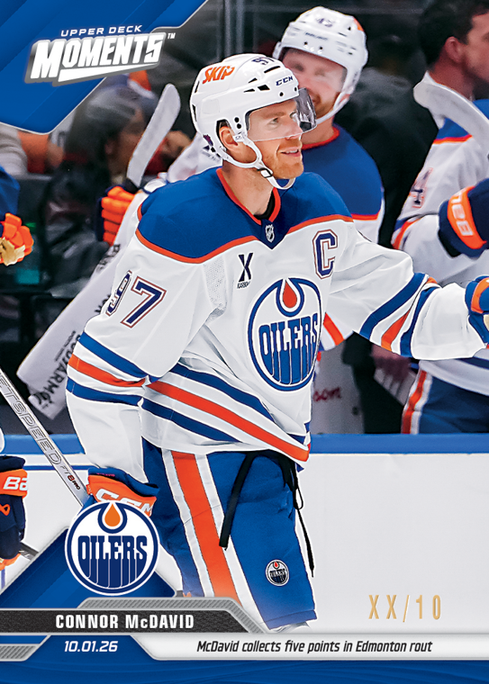 Upper Deck Moments Blue parallel card